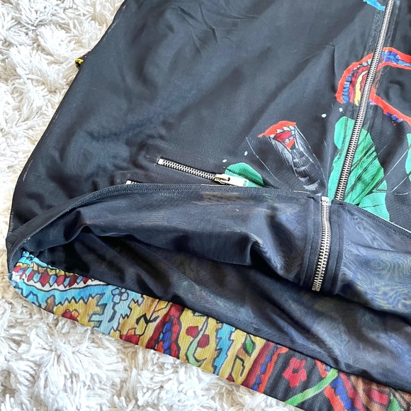 Desigual by Christian Lacroix Art Printed Full Zip Mesh Jacket Blazer Size 48 - Picture 8 of 13